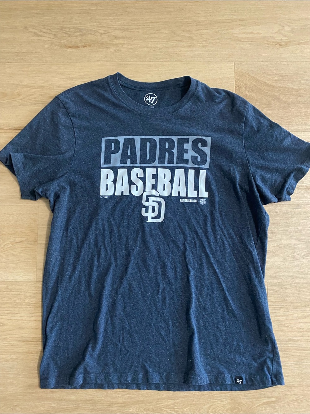 47 Navy Padres Baseball Tee with SD Logo